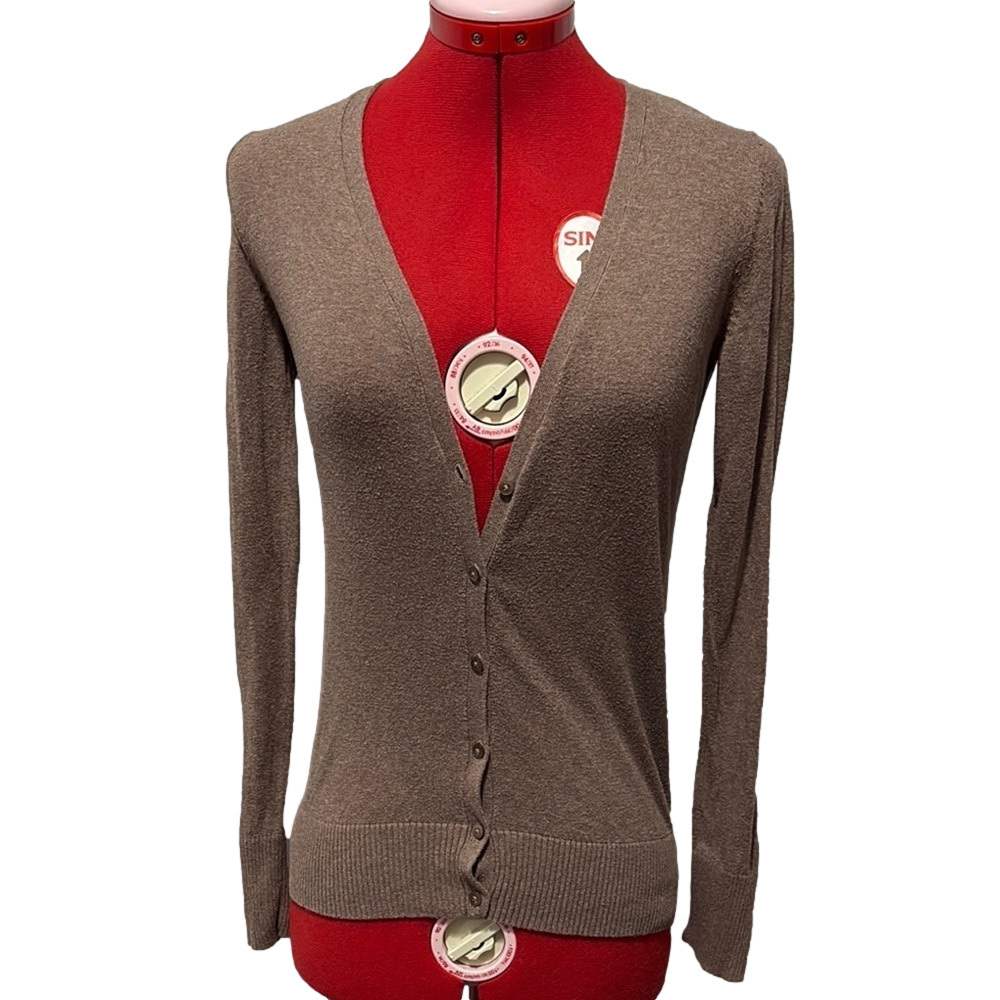 Old Navy Brown Cardigan Fine Knit V Neck